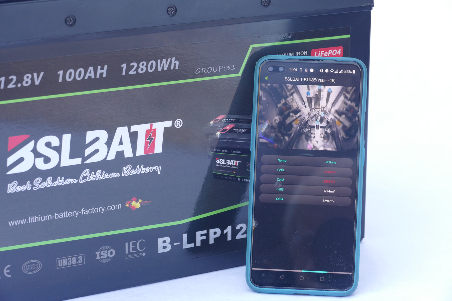 BSLBATT 12V 100AH Lithium Battery (bluetooth+display)